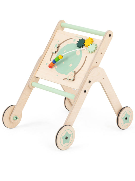 Antepremergator din lemn 4 in 1 MamaToyz cu masuta de activitati,