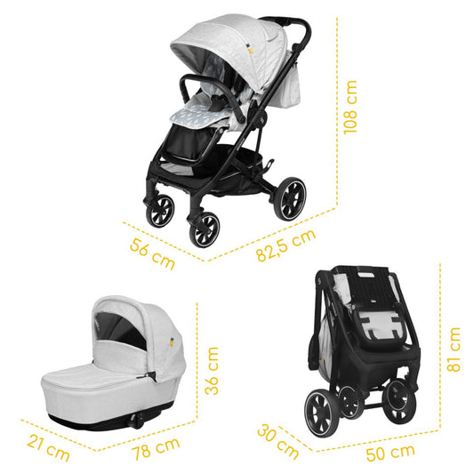 Carucior 2 in 1 Skiddou Moss Onyx, Negru