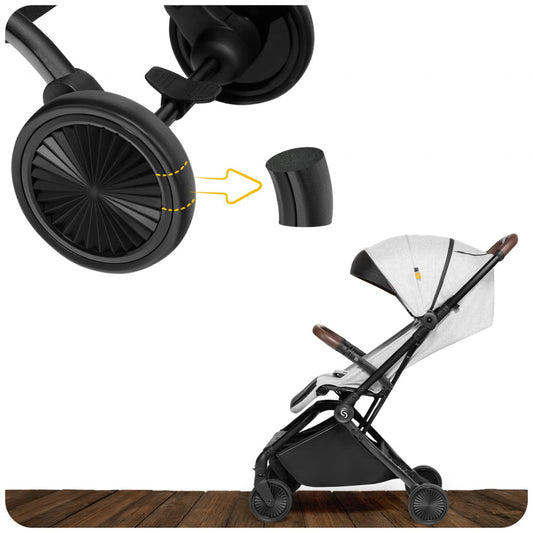 Carucior sport pliabil avion Skiddou Espoo Normandic Dream, ultracompact pentru calatorii, Gri