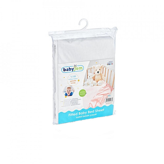Cearceaf din bumbac cu elastic BabyJem