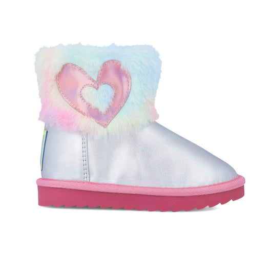 Cizmulite pentru fetite Inimioara, Agatha Ruiz De La Prada, argintiu