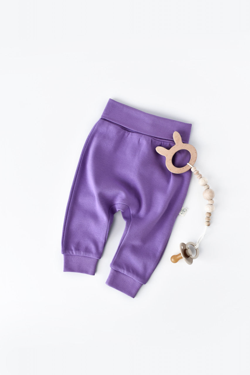 Pantaloni Bebe Unisex din bumbac organic Mov BabyCosy