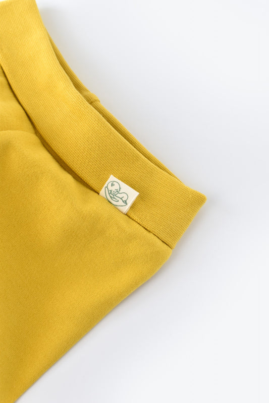 Pantaloni cu Botosei - Bumbac organic Galben pal BabyCosy