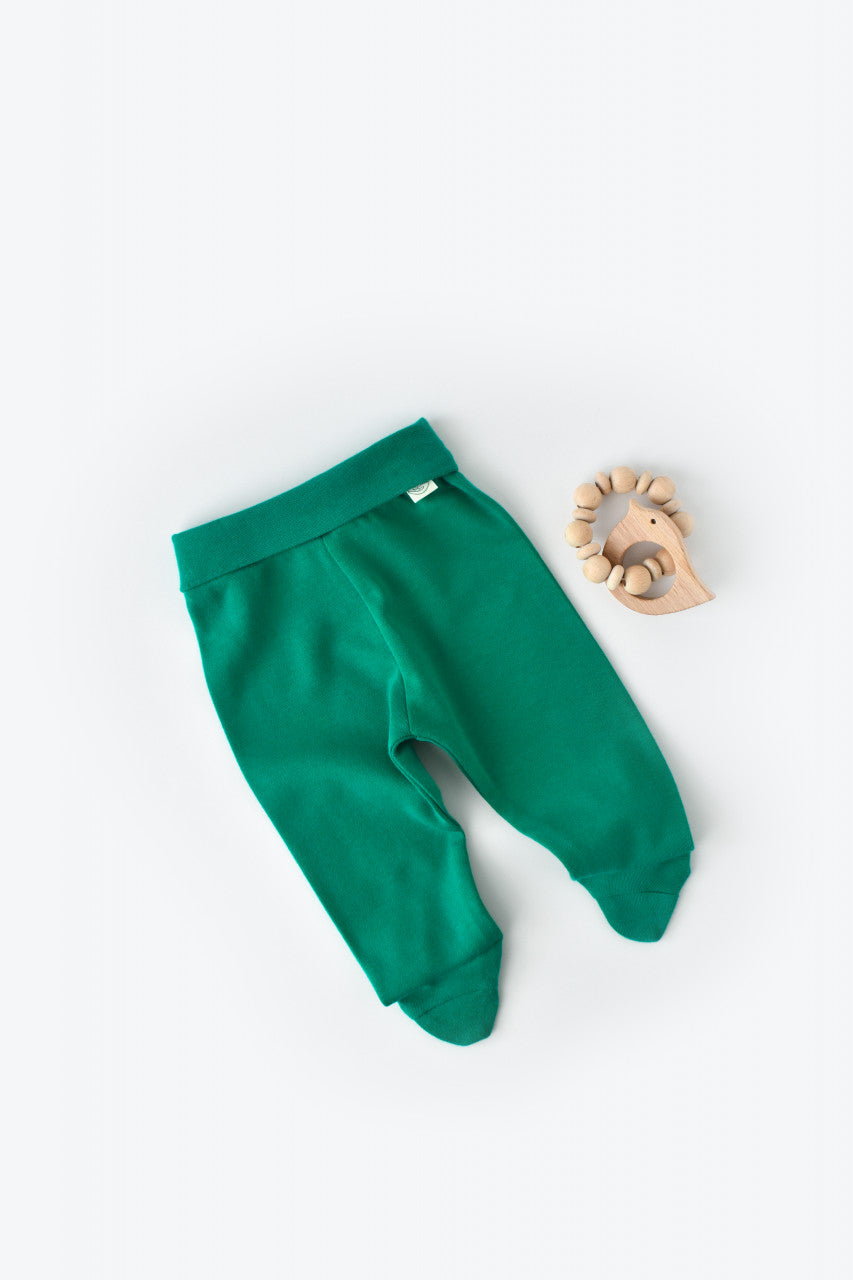Pantaloni cu Botosei - Bumbac organic Verde BabyCosy