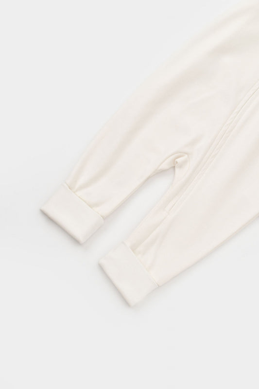 Salopeta cu fermoar Girafa, BabyCosy, 100% bumbac organic, Ecru