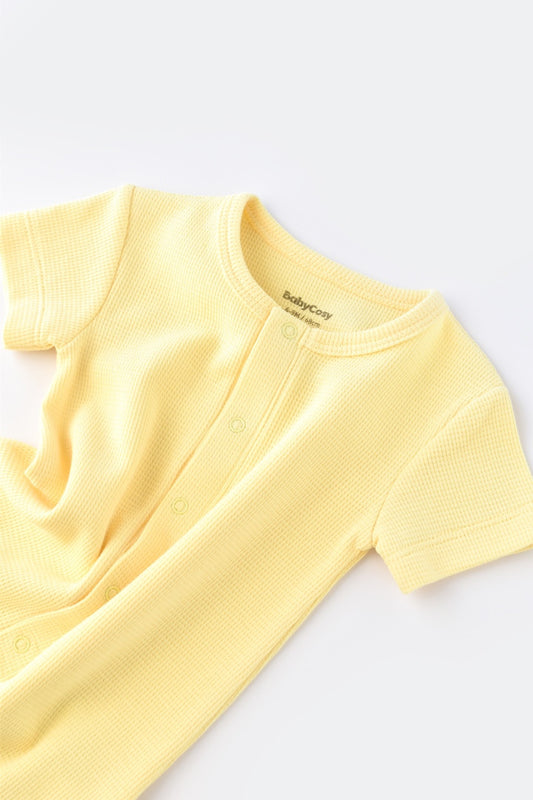 Salopeta cu pantaloni scurti - 100% bumbac organic - Galben, BabyCosy