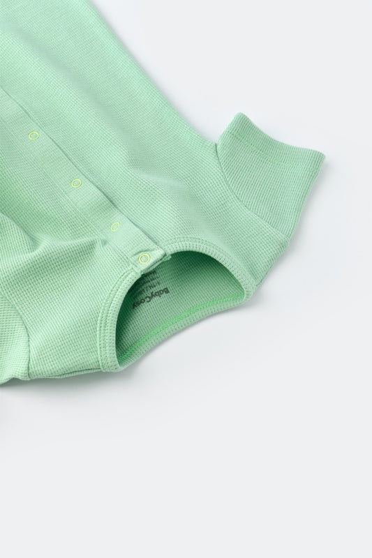 Salopeta cu pantaloni scurti - 100% bumbac organic - Mint, BabyCosy