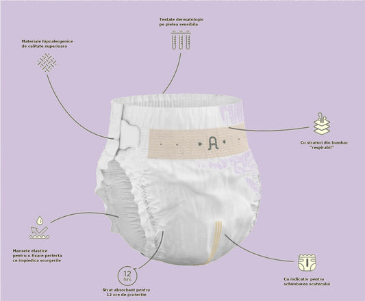 Scutece hipoalergenice Supreme Agnotis, marimea nr. 3, 6-10 kg, 44 bucati