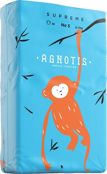 Scutece hipoalergenice Supreme Agnotis, marimea nr. 5, 13-17 kg, 38 bucati