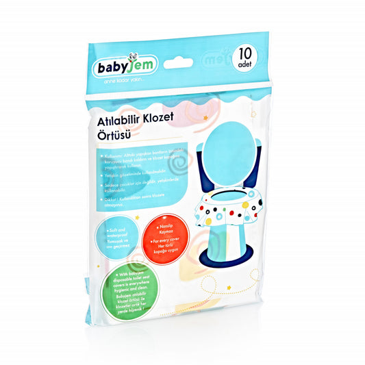 Set 10 protectii igienice de unica folosinta pentru colac toaleta BabyJem
