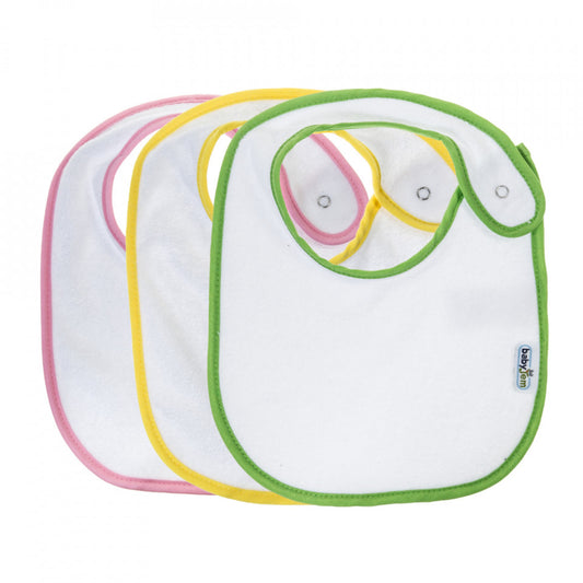 Set 3 bavete BabyJem, cu capse, din bumbac