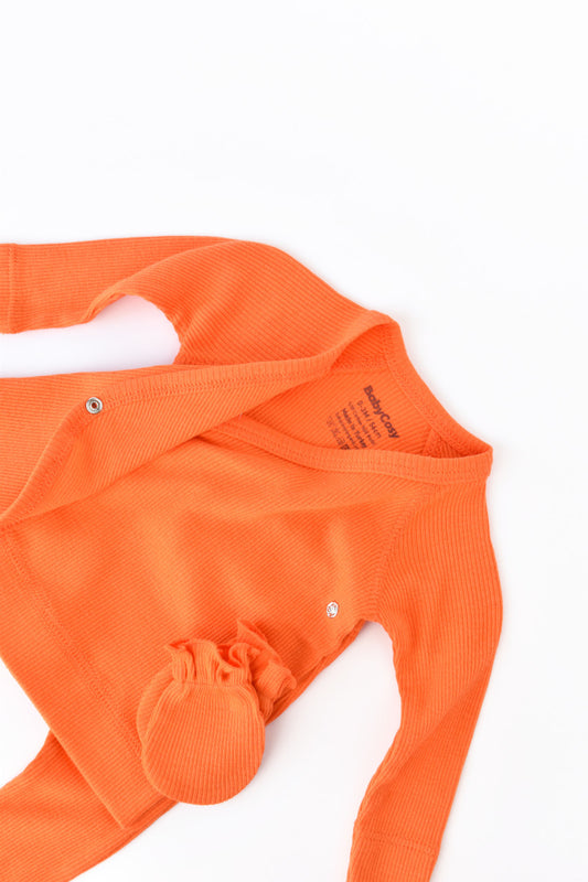 Set 4 piese: bluza, pantaloni, caciulita si manusi din bumbac organic si modal - Rodie, BabyCosy