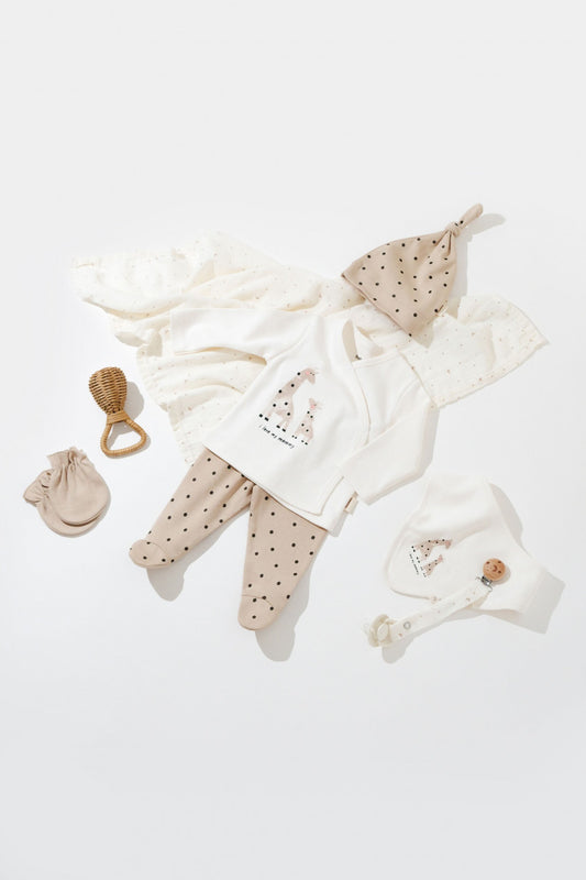 Set 5 piese Girafa, BabyCosy, 100% bumbac organic