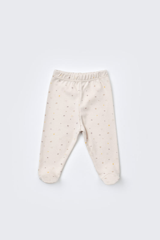 Set 5 piese pentru nou nascut - 100% bumbac organic - Crem cu buline, BabyCosy