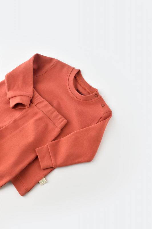 Set bluzita cu maneca lunga si pantaloni lungi - bumbac organic 100% - Scortisoara, BabyCosy