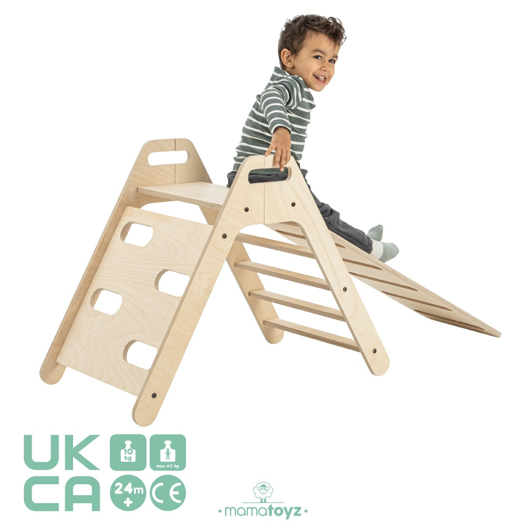 Set de cățărat Montessori cu tobogan Pikko, MamaToyz