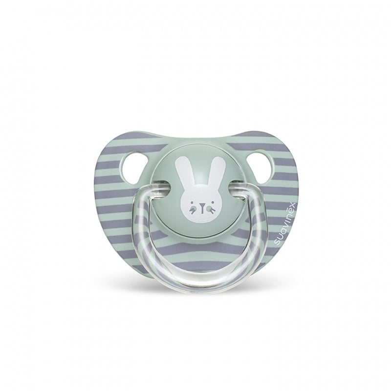 Suzetă amatomică 6-18 luni, iepuraș verde Hygge Suavinex