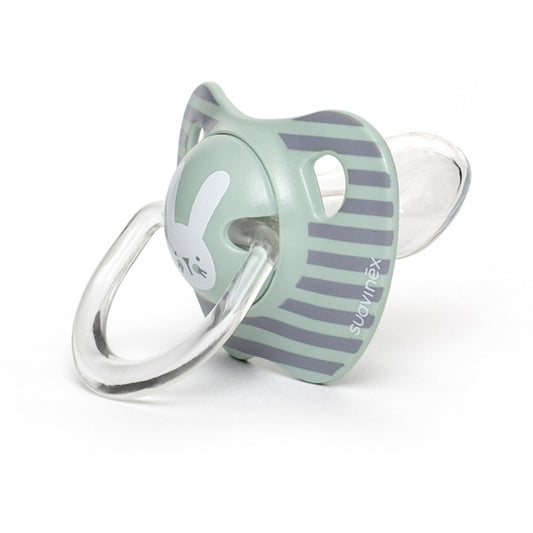 Suzetă amatomică 6-18 luni, iepuraș verde Hygge Suavinex