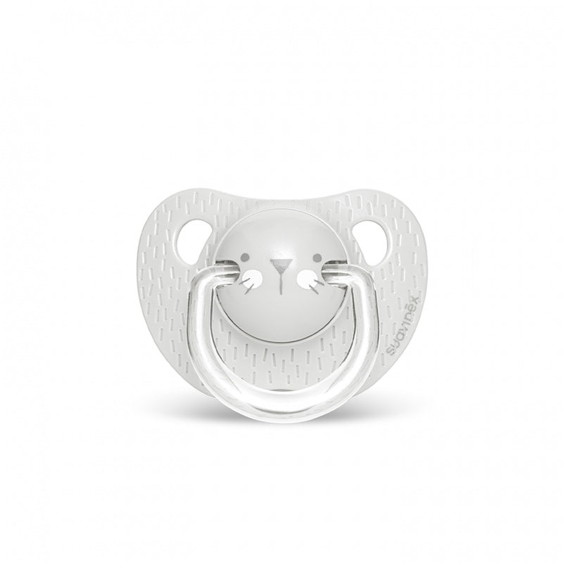 Suzetă anatomică +18 luni, pisică gri Hygge Suavinex