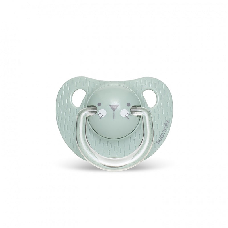 Suzetă anatomică +18 luni, pisică verde Hygge Suavinex