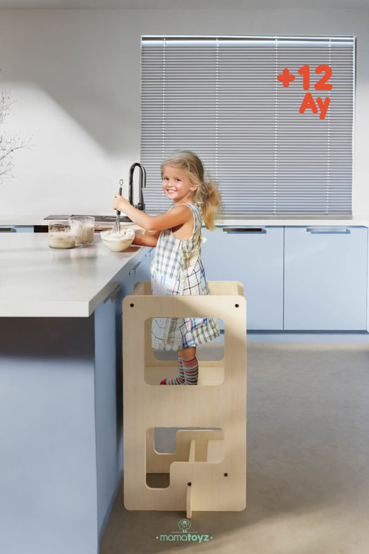 Turn de invatare multifunctional Kule Flip, Natur, MamaToyz