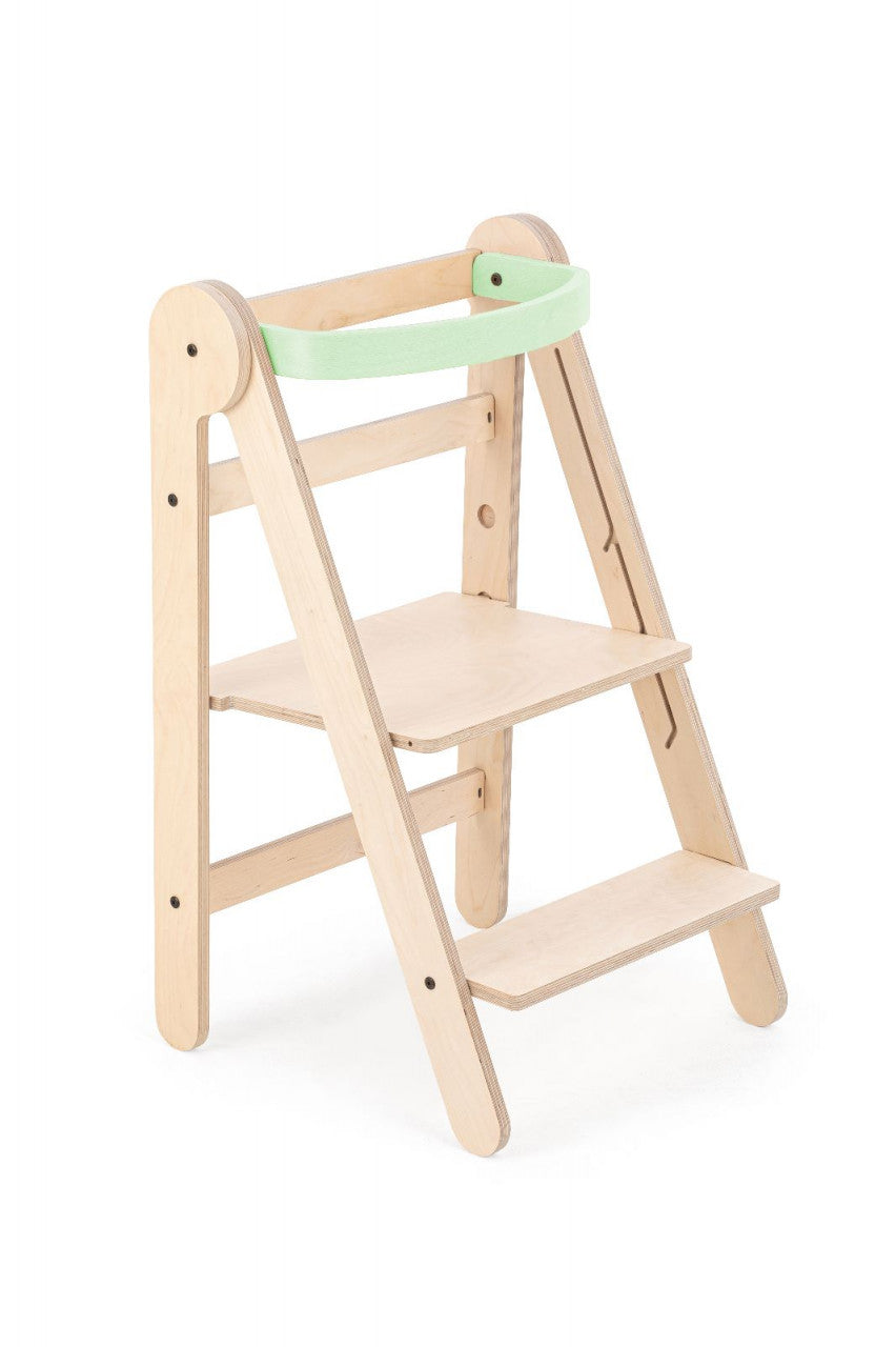 Turn de invatare pliabil MamaToyz Learning Tower din lemn, Verde