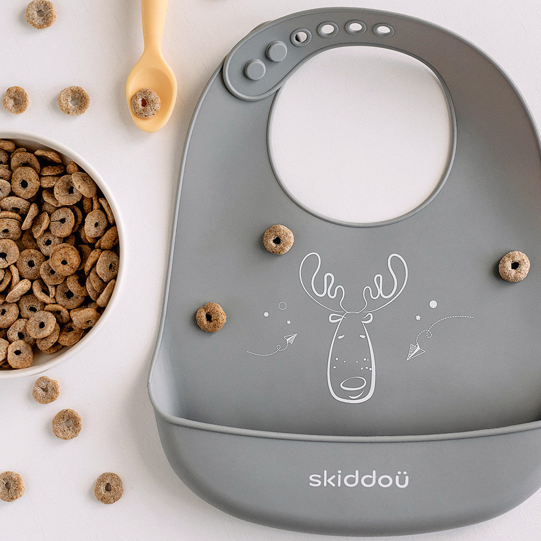 Baveta din silicon Smekke, Skiddou, Normandic dream, Gri