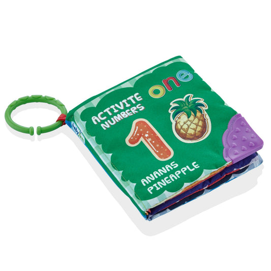 Cartea interactiva pentru bebelusi cu accesoriu de dentitie BabyJem