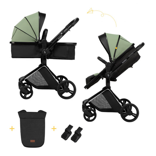 Carucior transformabil 2 in 1 Skiddou Nasjo, Wild climber, Verde