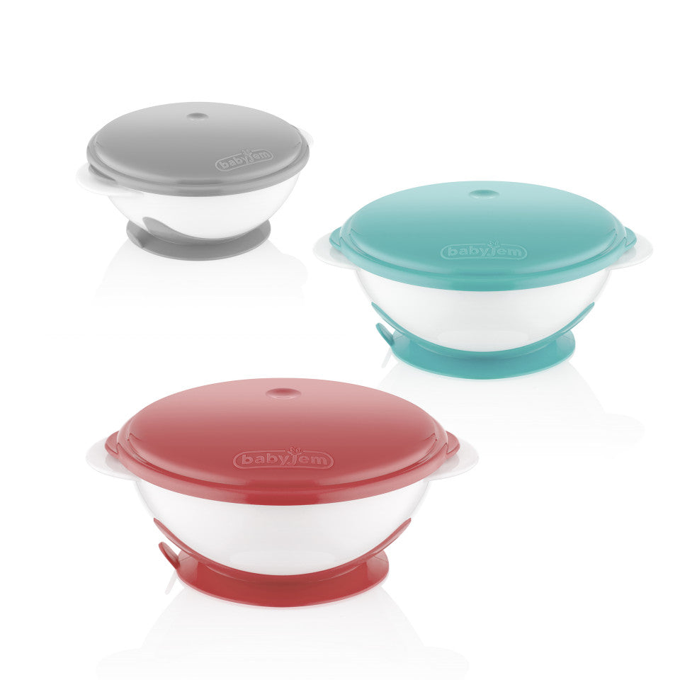 Castron cu ventuza si capac BabyJem