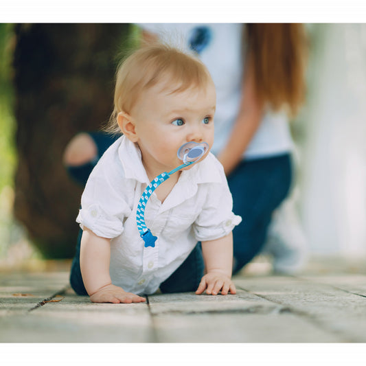 Lantisor pentru suzeta din material textil BabyJem Bear