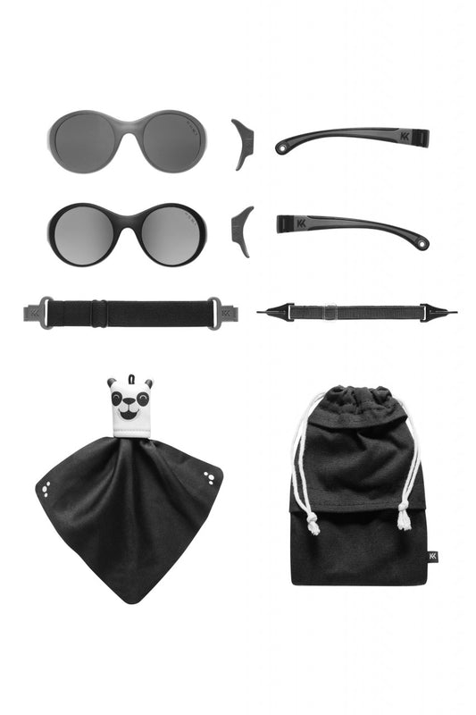 Ochelari de soare pentru copii MOKKI Click & Change, protectie UV, negru, 0-2 ani, set 2 perechi