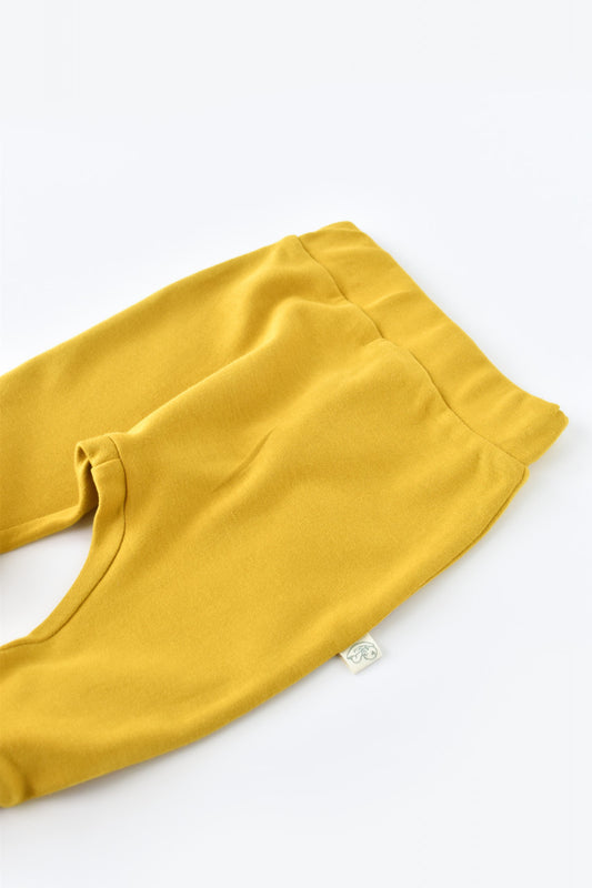 Pantaloni Bebe Unisex din bumbac organic Galben BabyCosy