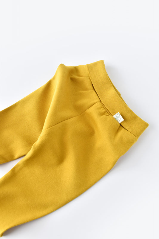 Pantaloni cu Botosei - Bumbac organic Galben BabyCosy