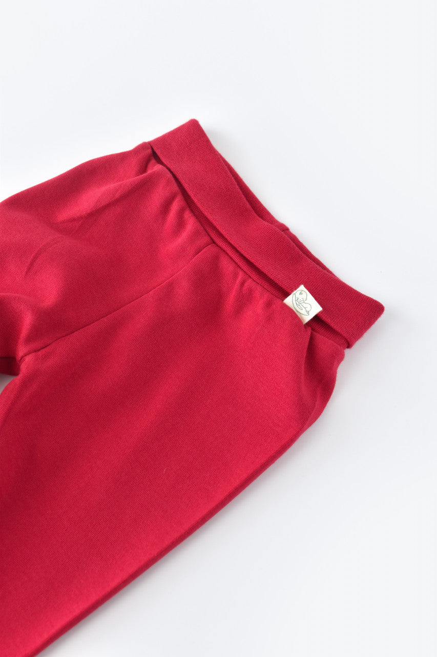 Pantaloni cu Botosei - Bumbac organic Rosu BabyCosy