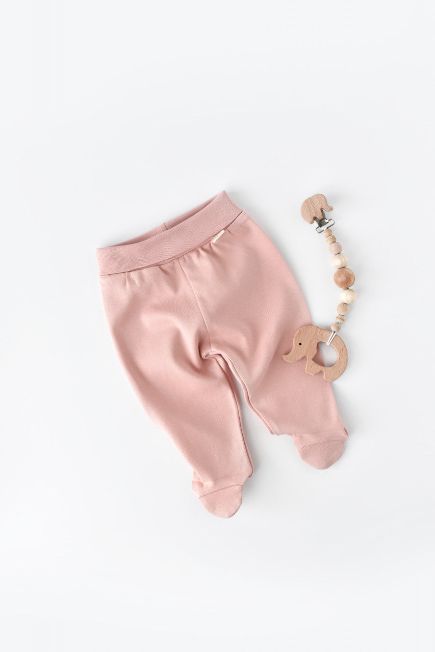 Pantaloni cu Botosei - Bumbac organic Roz pudra BabyCosy