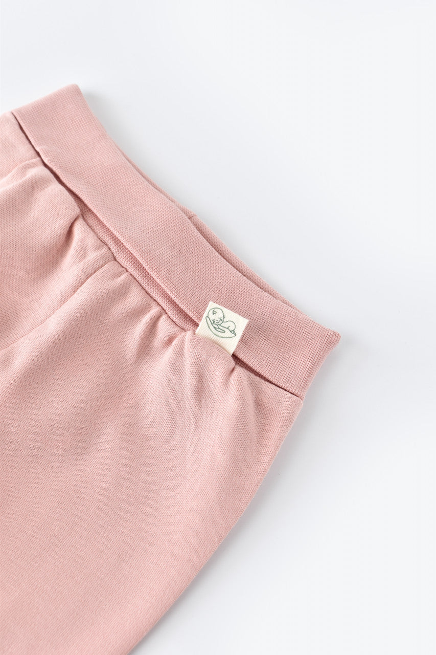 Pantaloni cu Botosei - Bumbac organic Roz pudra BabyCosy