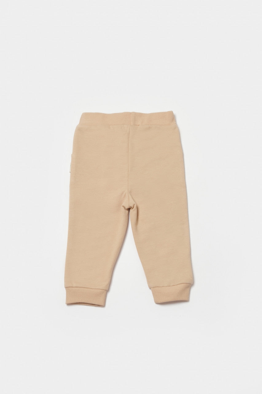 Pantaloni lungi, Two thread, 100%bumbac organic - Stone, BabyCosy