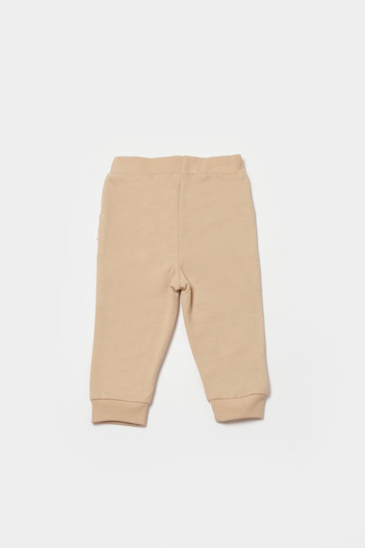 Pantaloni lungi, Two thread, 100%bumbac organic - Stone, BabyCosy