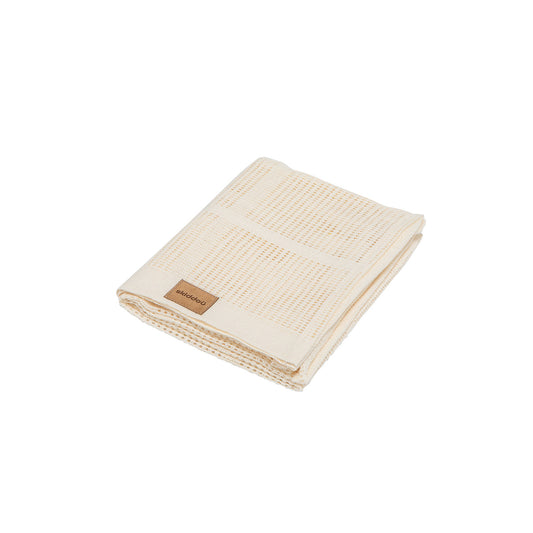 Paturica nou nascut Skiddou Lindi, 100% bumbac, Crem, 75x100cm
