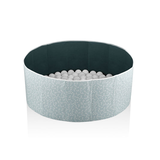 Piscina uscata cu bile, BabyJem, 30x83 cm, 100 bile albe