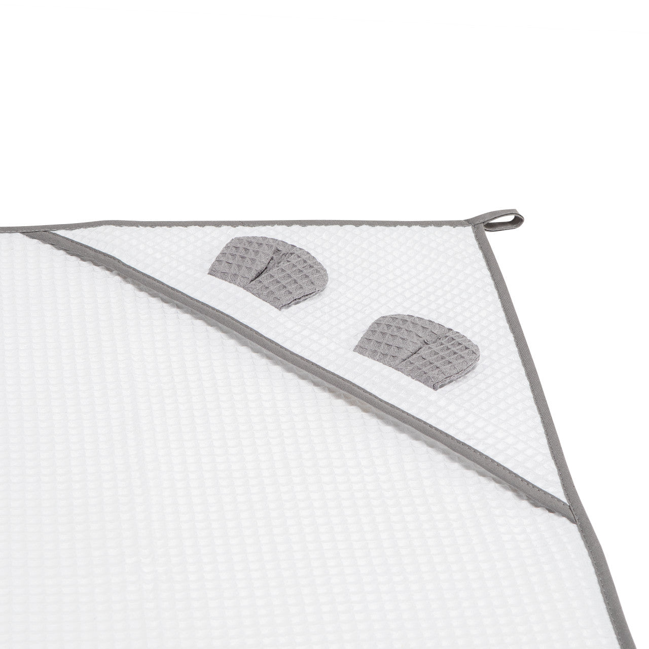 Prosop nou nascut Skiddou Skumi, 100% bumbac, cu gluga cu urechiuse, Alb, 100x100cm