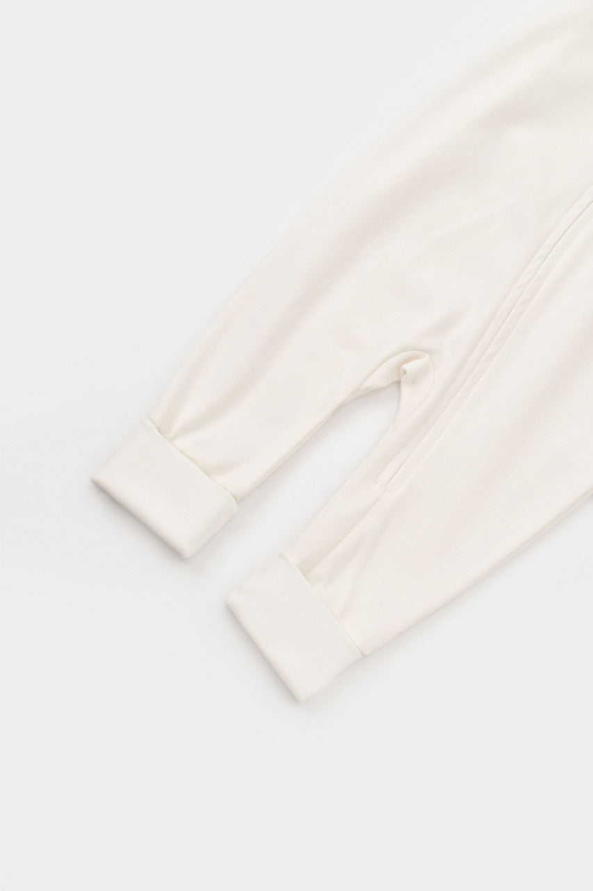 Salopeta cu fermoar Girafa, BabyCosy, 100% bumbac organic, Ecru