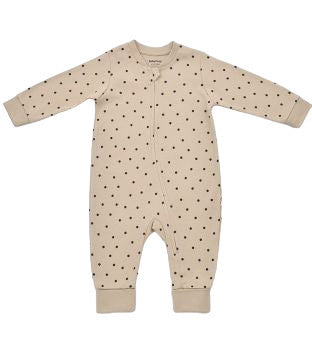 Salopeta cu fermoar si buline Girafa, BabyCosy, 100% bumbac organic, Mink