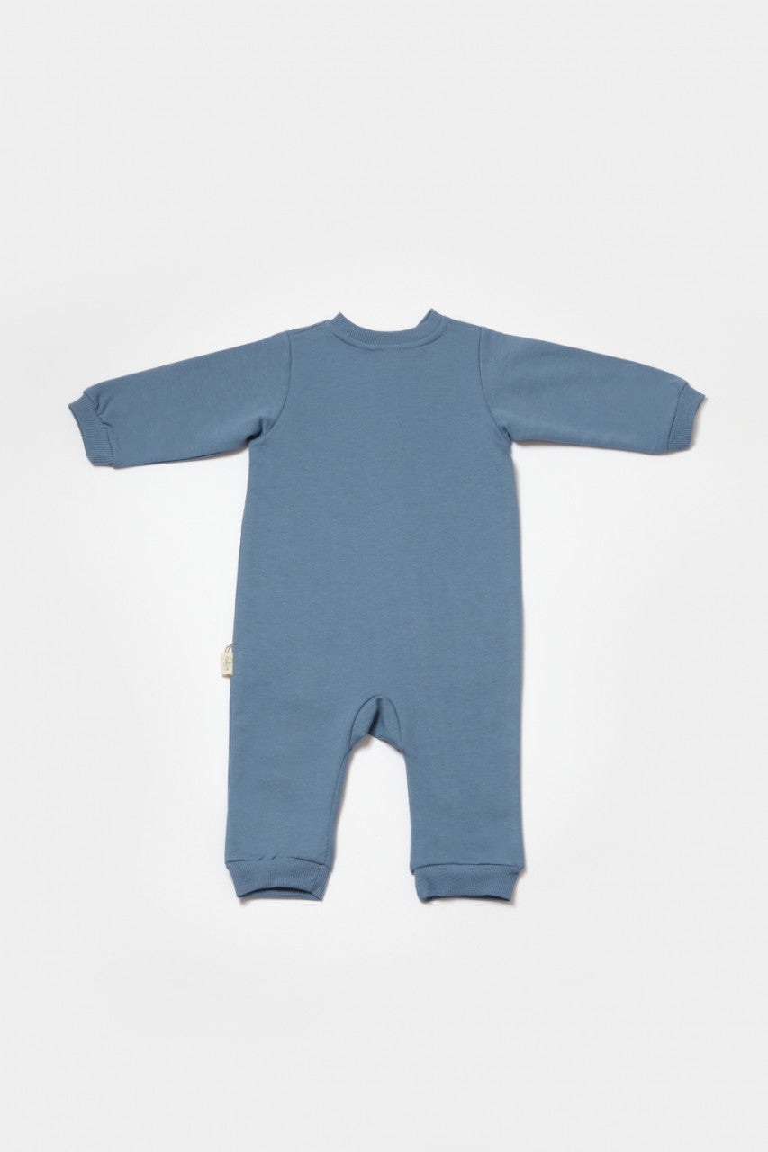 Salopeta cu fermoar, Two thread, BabyCosy, 100% bumbac organic, Indigo