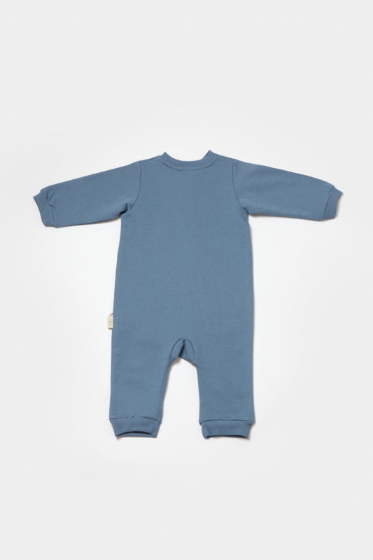 Salopeta cu fermoar, Two thread, BabyCosy, 100% bumbac organic, Indigo