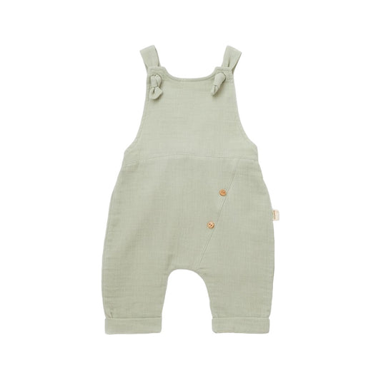 Salopeta de vara cu pantaloni lungi din muselina, BabyCosy, 100% bumbac organic, verde