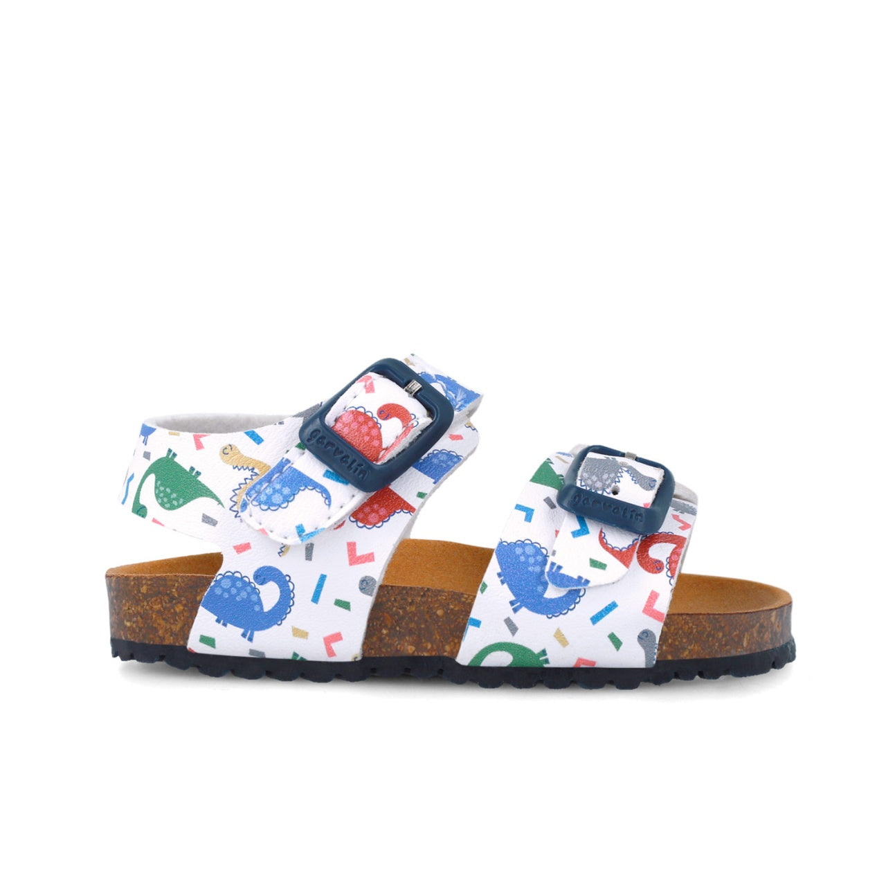 Sandale pentru copii cu dinozauri Garvalin, 252472, albi