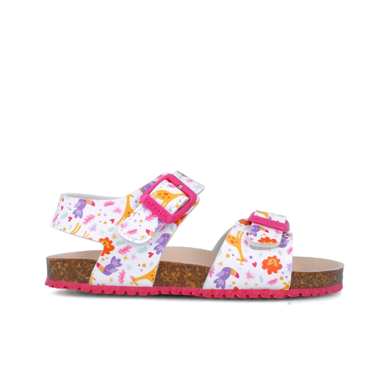 Sandale pentru copii cu floricele Garvalin, 252465, albi