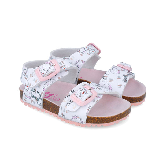 Sandale pentru copii cu pisicute Garvalin, 242453, albi